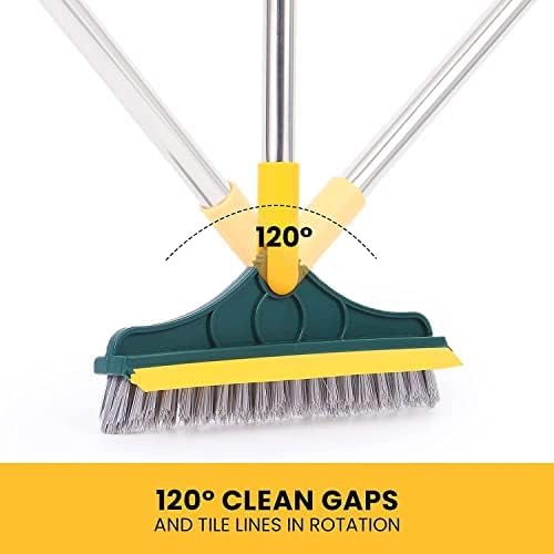 2-in-1 Bathroom Cleaning Brush with Wiper - Long Handle 120° Rotate Toilet Brush