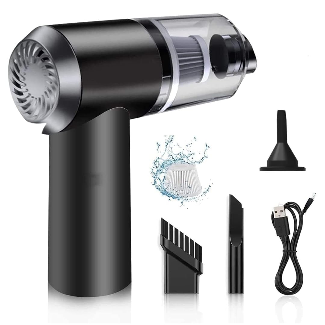 3-in-1 Portable Car Vacuum Cleaner with Blower | USB Rechargeable Wireless Handheld Car Vacuum Cleaner