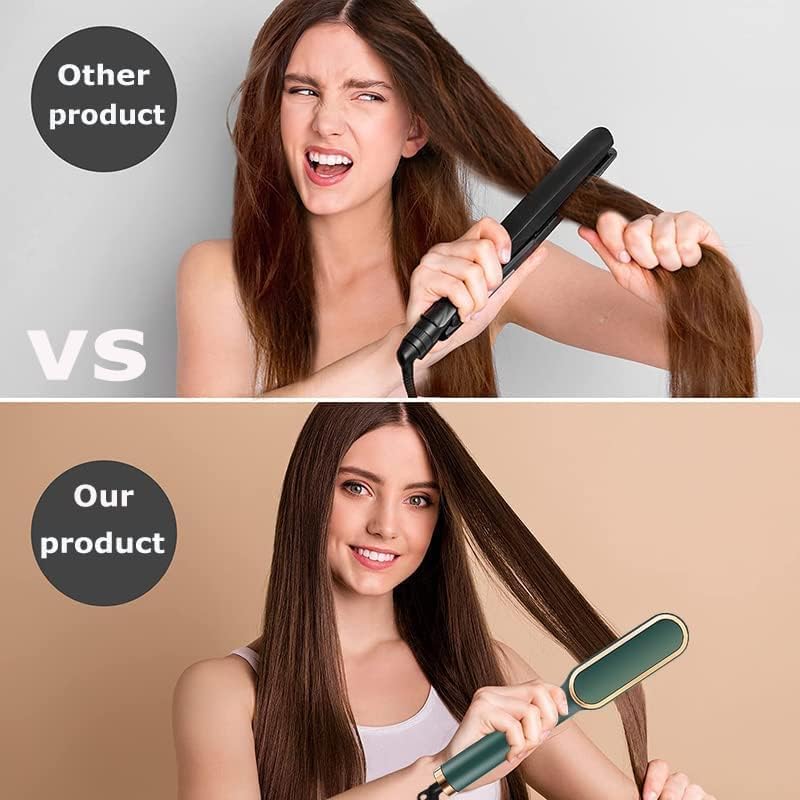 2-in-1 Ceramic Hair Straightening Brush for Women