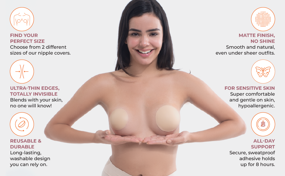 Reusable Nipple Covers for Women | Buy 1 Get 1 Free| (2 pair)
