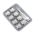 8-Pack Stainless Steel Whiskey Stones with Tongs & Storage Container