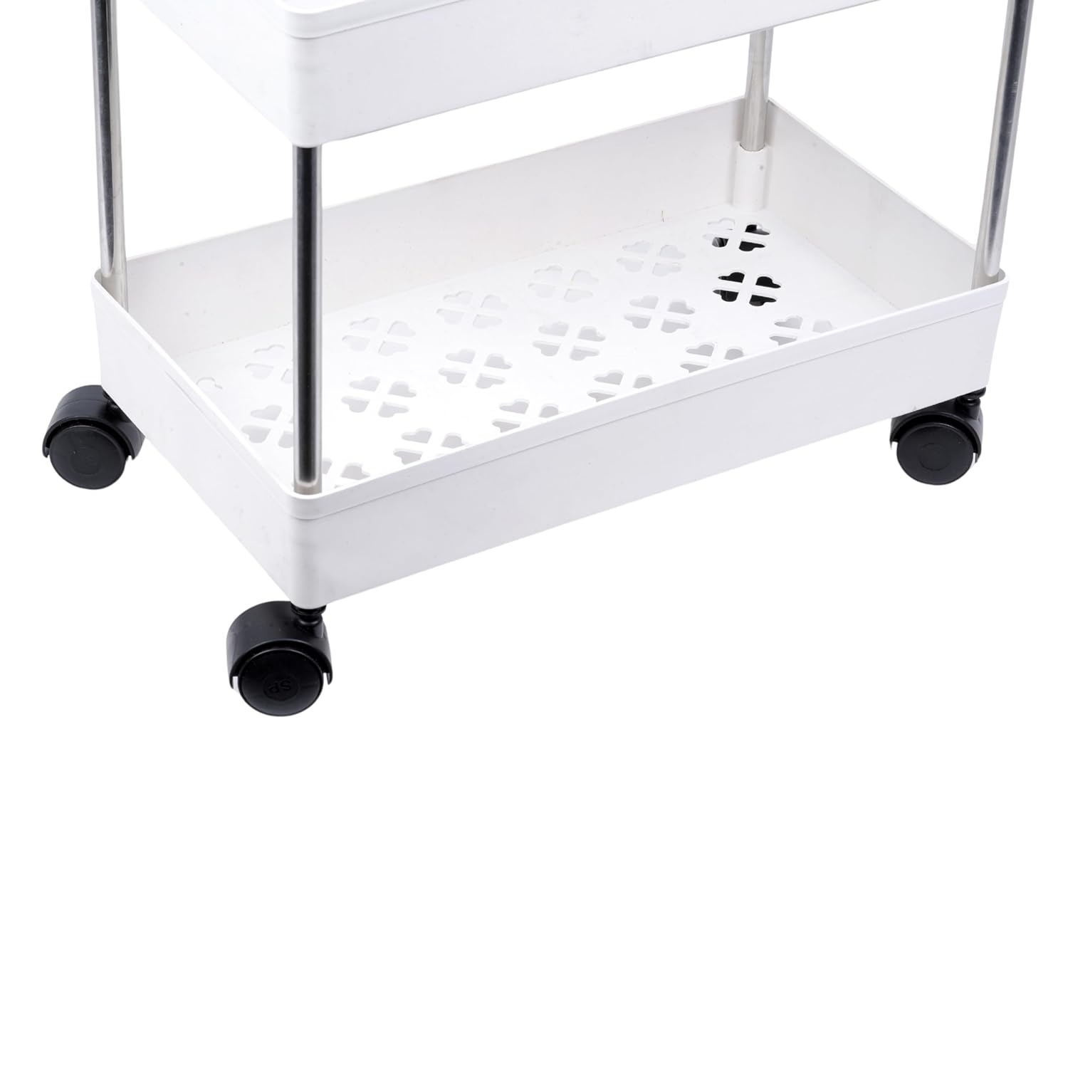 Kitchen Storage Trolley Rack (White; 3 Layer)