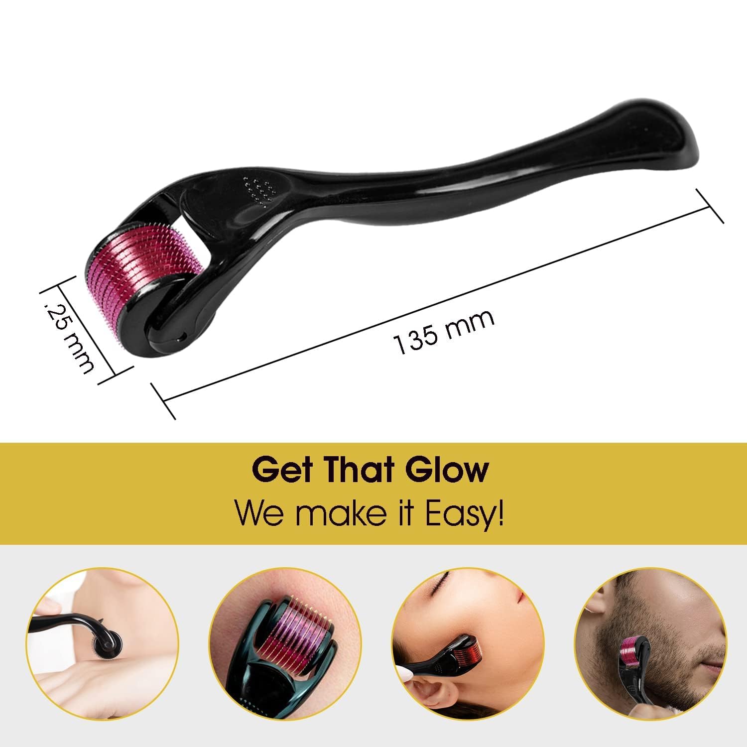 Derma Roller 0.5 mm – For Hair Growth, Beard Growth & Skin Rejuvenation