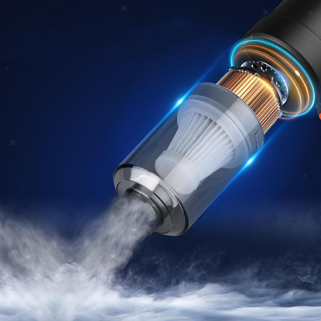 3-in-1 Portable Car Vacuum Cleaner with Blower | USB Rechargeable Wireless Handheld Car Vacuum Cleaner