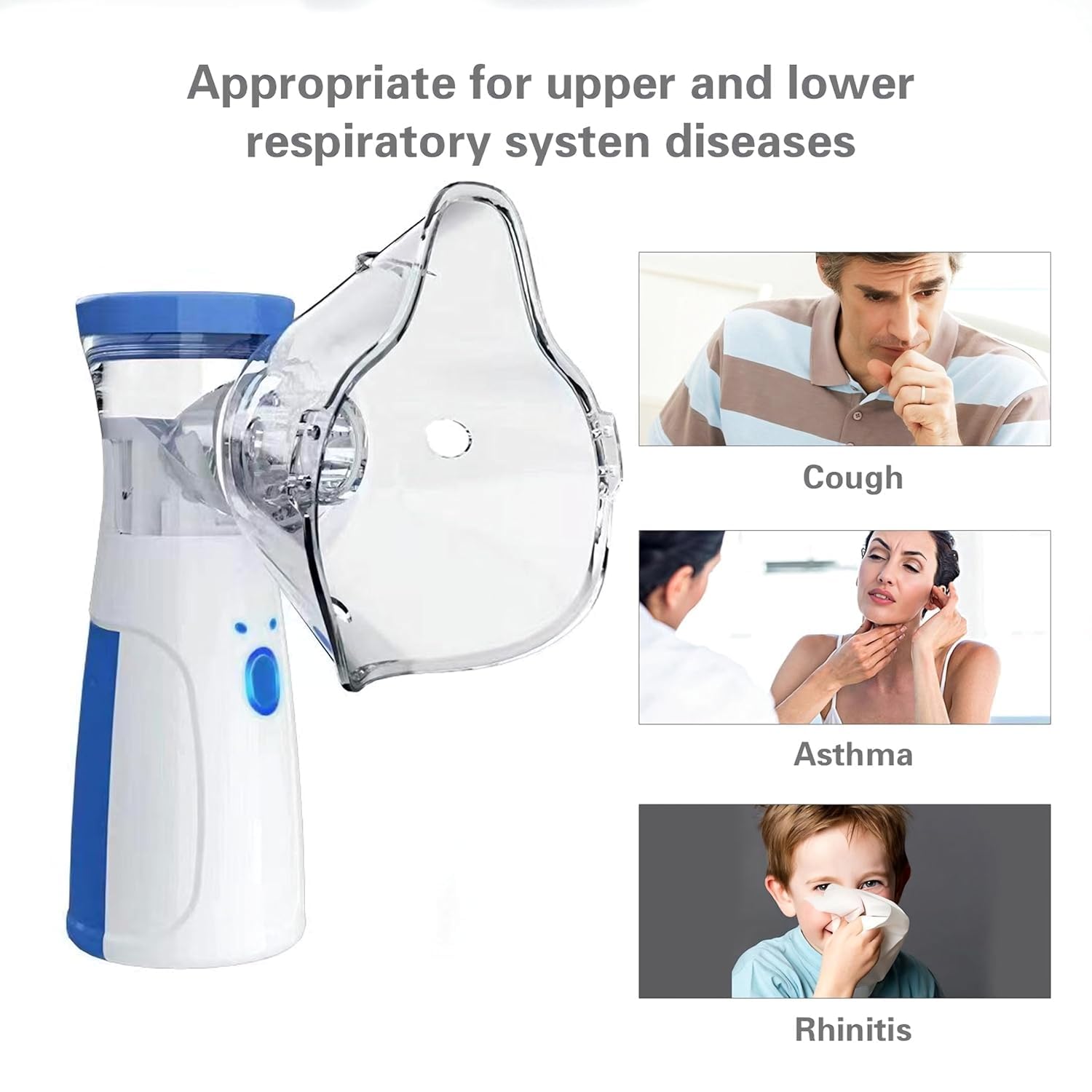 Portable Mesh Nebulizer, Silent and Compact Nebulizer Machine for Adult and Kids