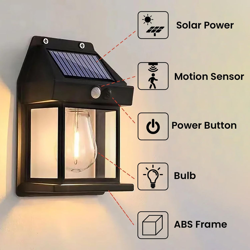 Solar Wall Lights Outdoor | Motion Sensor Waterproof LED Solar Lamp