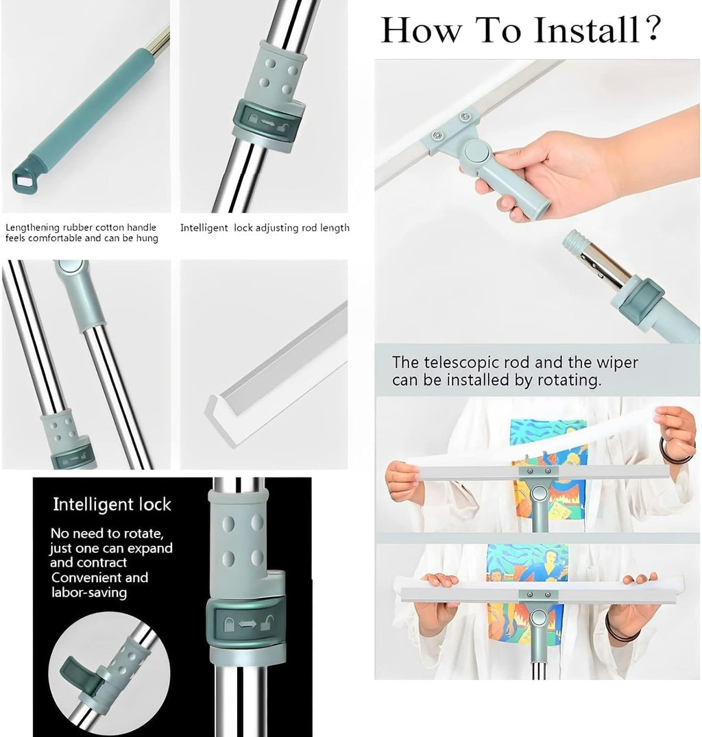 Multipurpose Wiper | Adjustable Silicon Blade | 180° Rotating Head