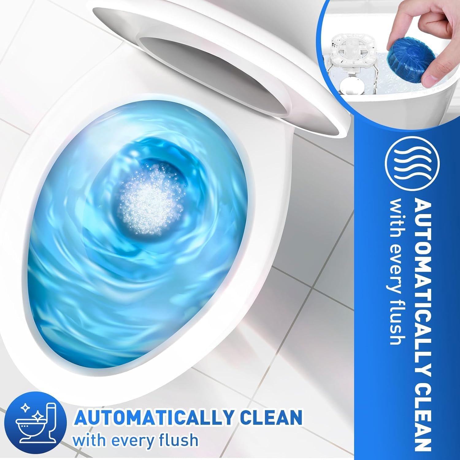 Toilet Bowl Deodorizer Cleaner | Automatic Flush Toilet Cleaner Tablets
