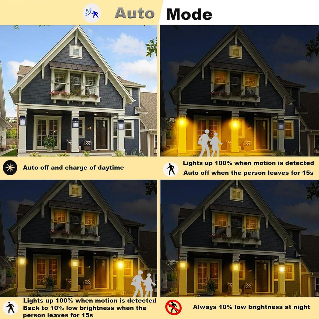 Solar Wall Lights Outdoor | Motion Sensor Waterproof LED Solar Lamp