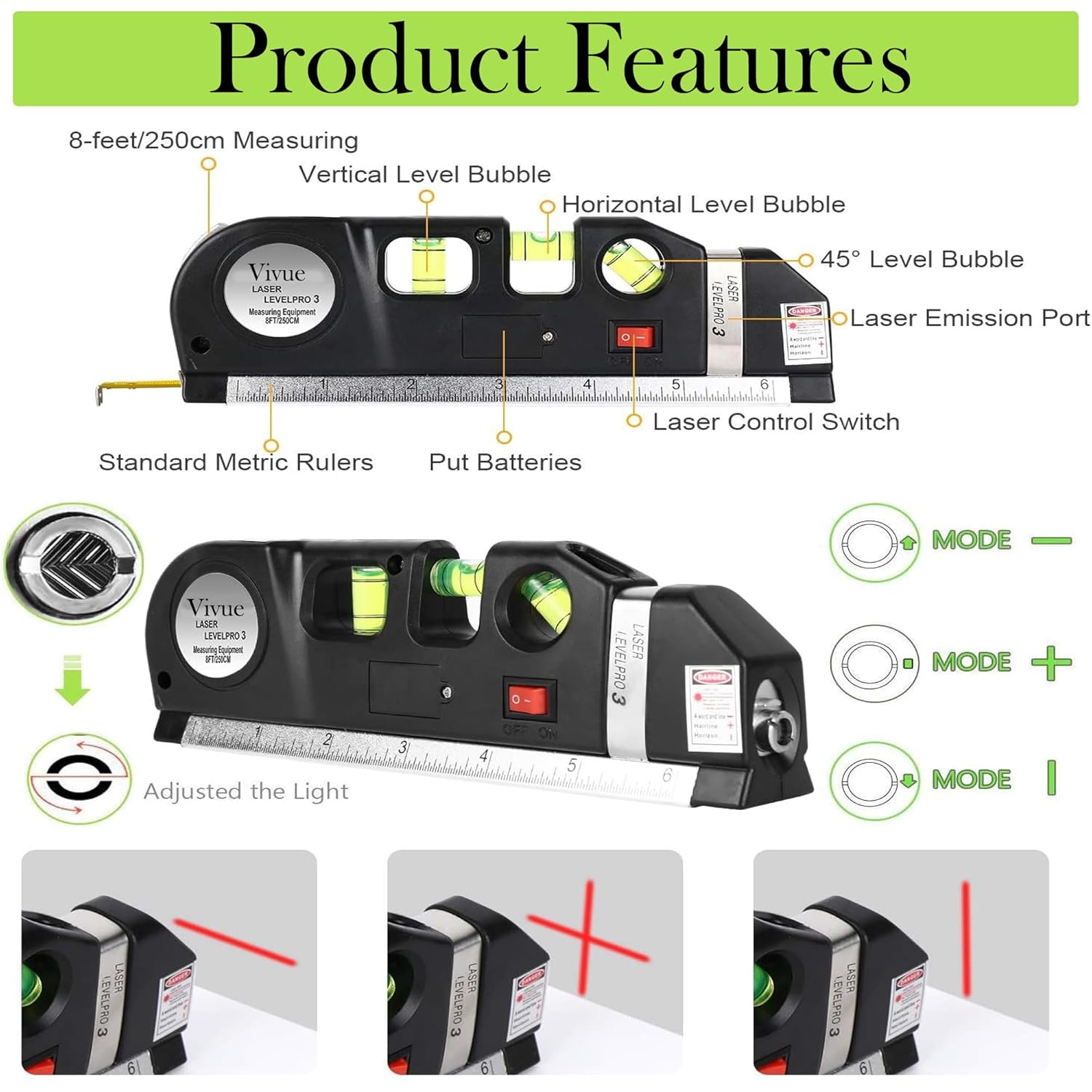Laser Level Line Tool, Multipurpose level Kit