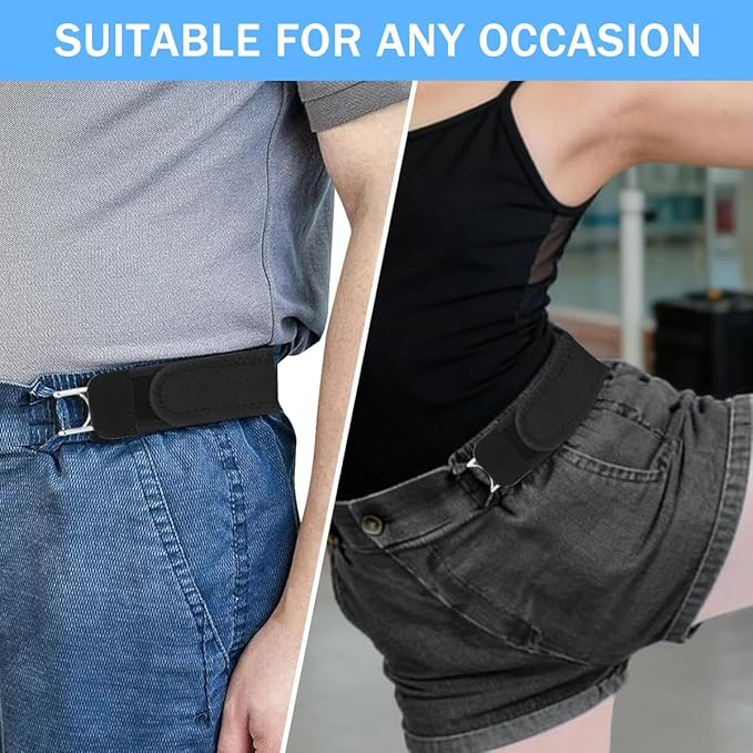 Unisex Buckle-Less Stretch Belt - Black