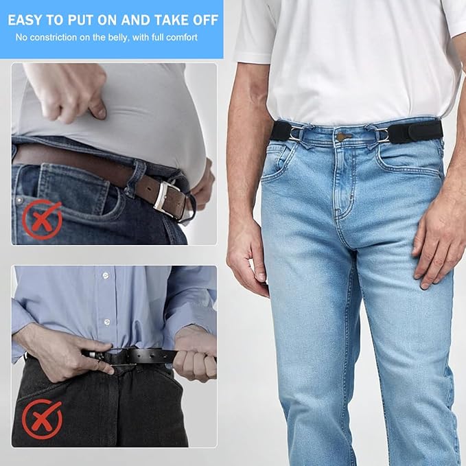 Unisex Buckle-Less Stretch Belt - Black