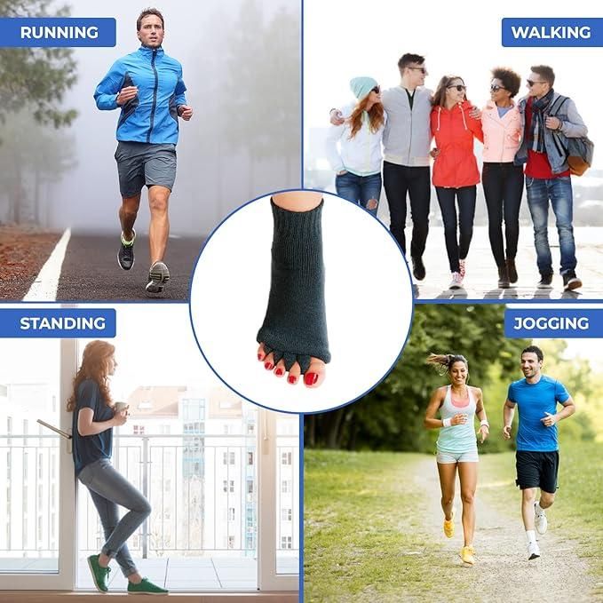 Cotton Foot Alignment Socks - 5 Toe Separator - Assorted Colors