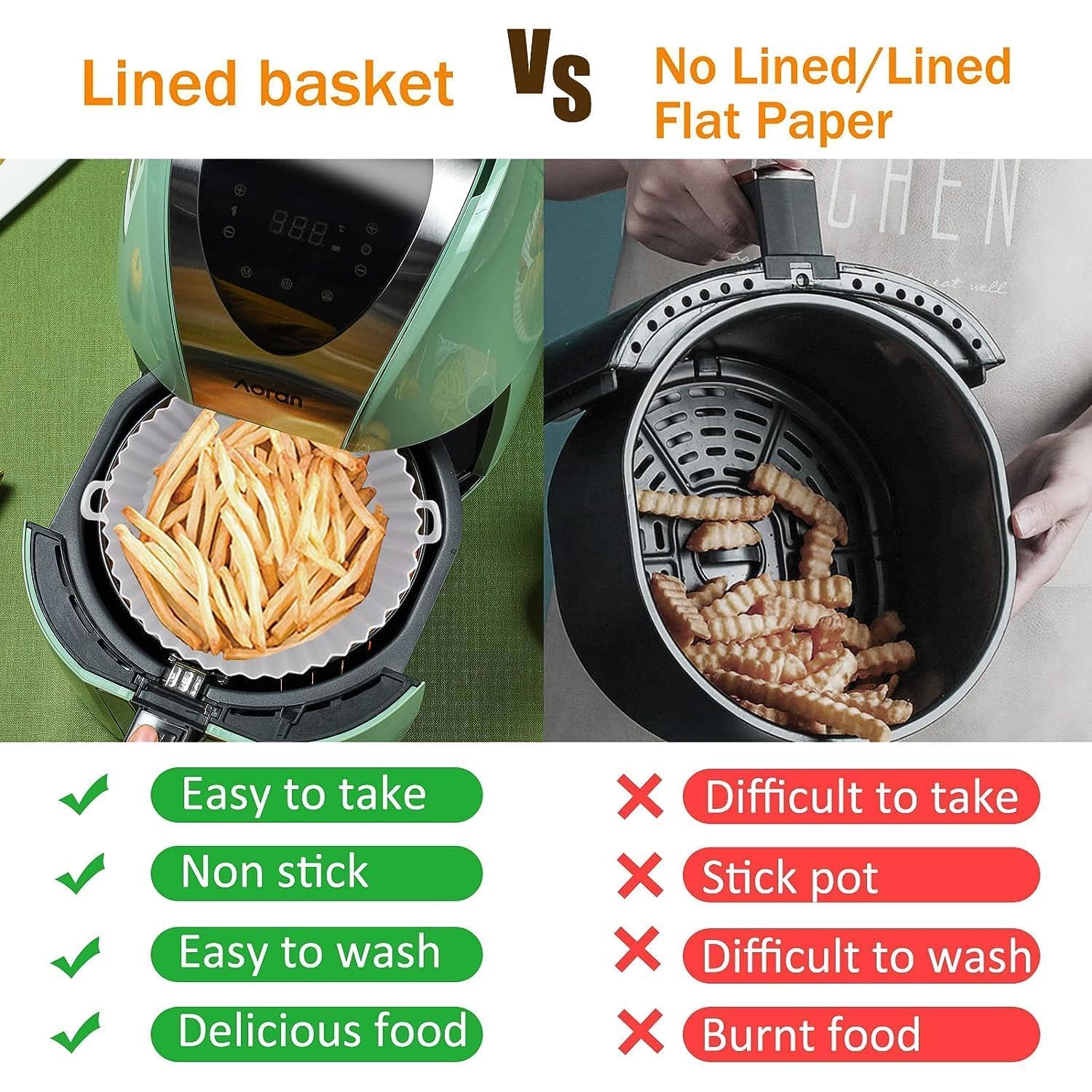 Silicone Air Fryer Liner Basket
