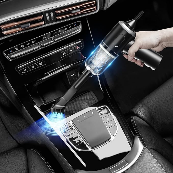3-in-1 Portable Car Vacuum Cleaner with Blower | USB Rechargeable Wireless Handheld Car Vacuum Cleaner