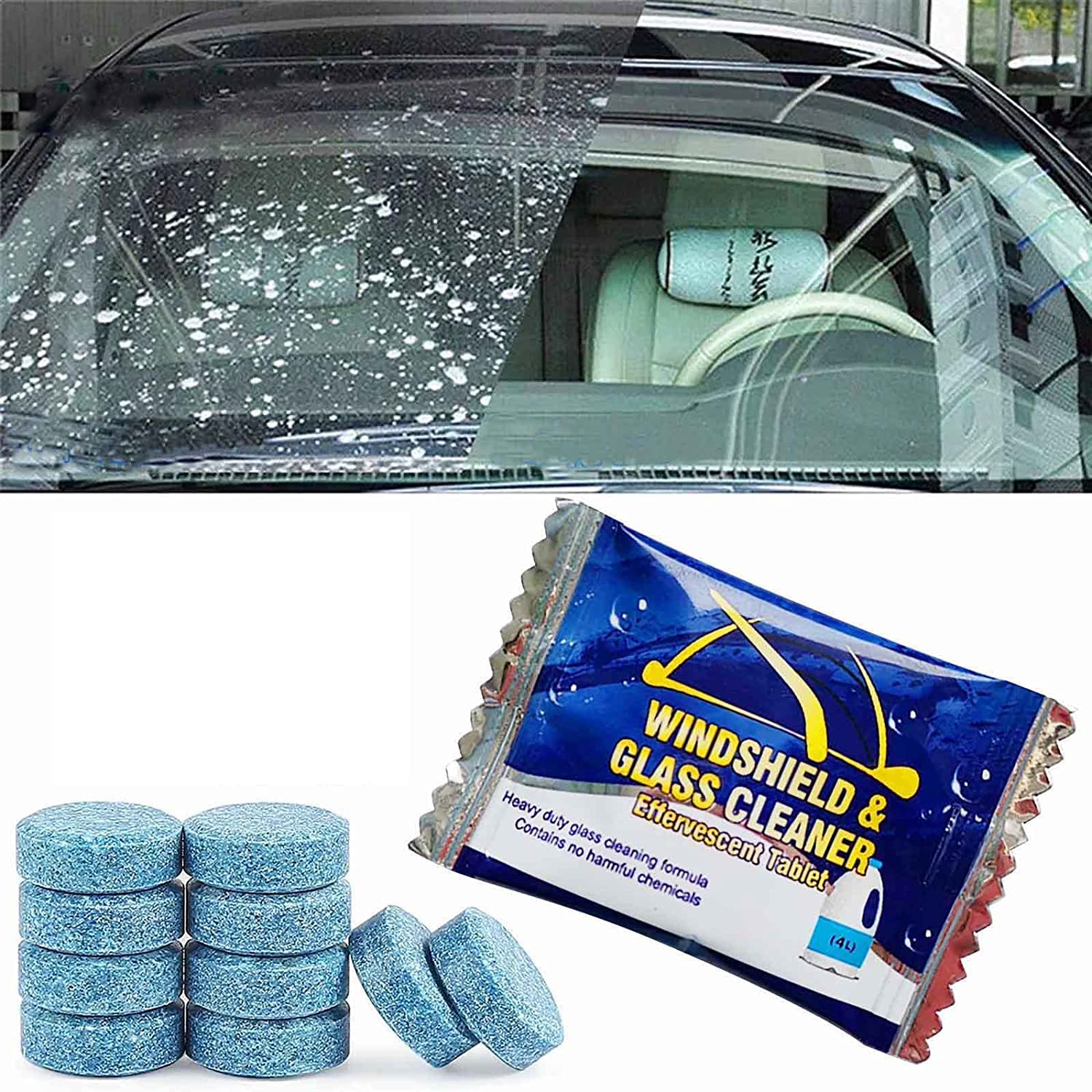 Pack of 8 Microfiber Car Duster & Complete Car Cleaning Kit – Brushes, Cloth, Polish, Shampoo & Glass Cleaning Tablets