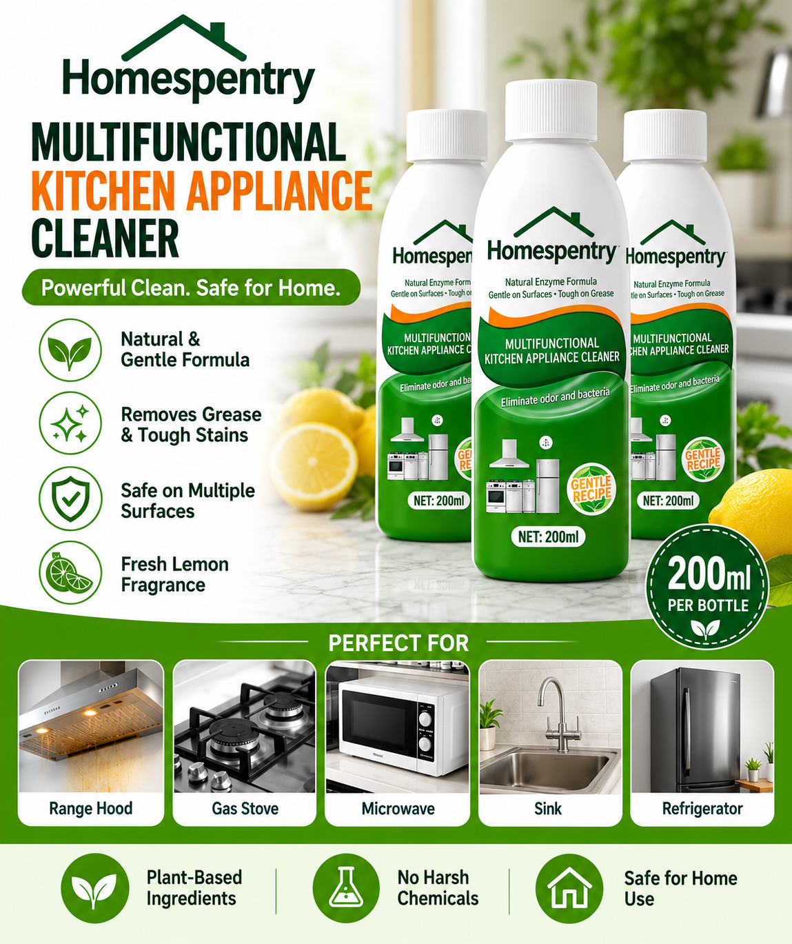 All Purpose Cleaner Suitable for Kitchen, Bathroom, Tap, Shower, Tiles, Mirror | Buy 1 Get 2 Free|