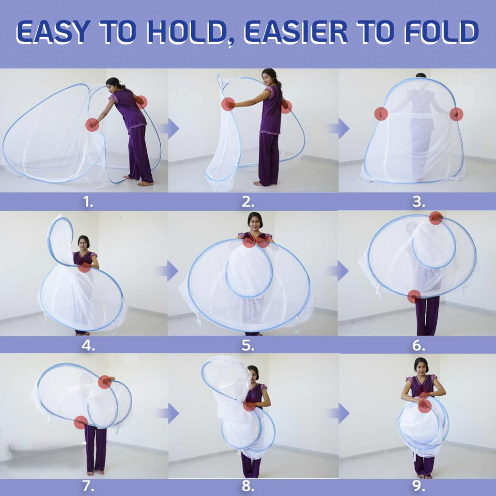 Classic Mosquito Net for Double Bed | King Size Foldable Machardani