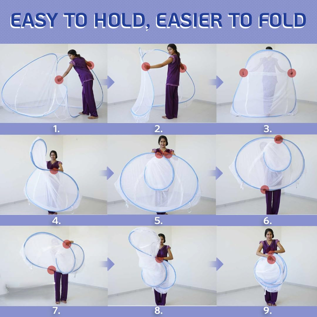 Classic Mosquito Net for Double Bed | King Size Foldable Machardani