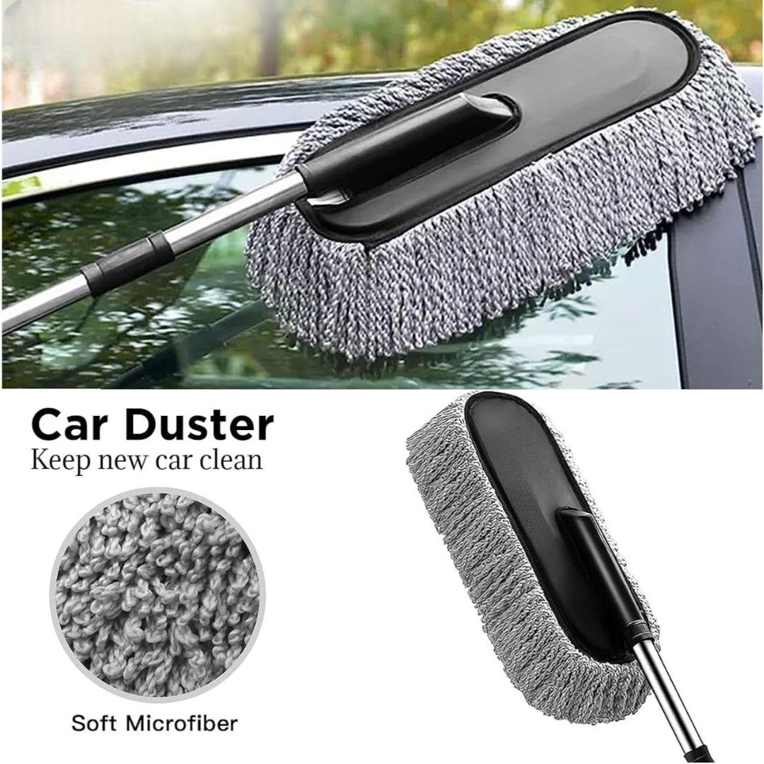 All-in-One Car Cleaning Kit – Pack of 8 | Microfiber Duster, Cloth, Brushes, Polish, Shampoo & Glass Cleaning Tablets